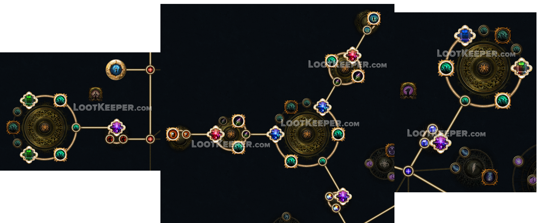 Полная ветка кластерных самоцветов на големах